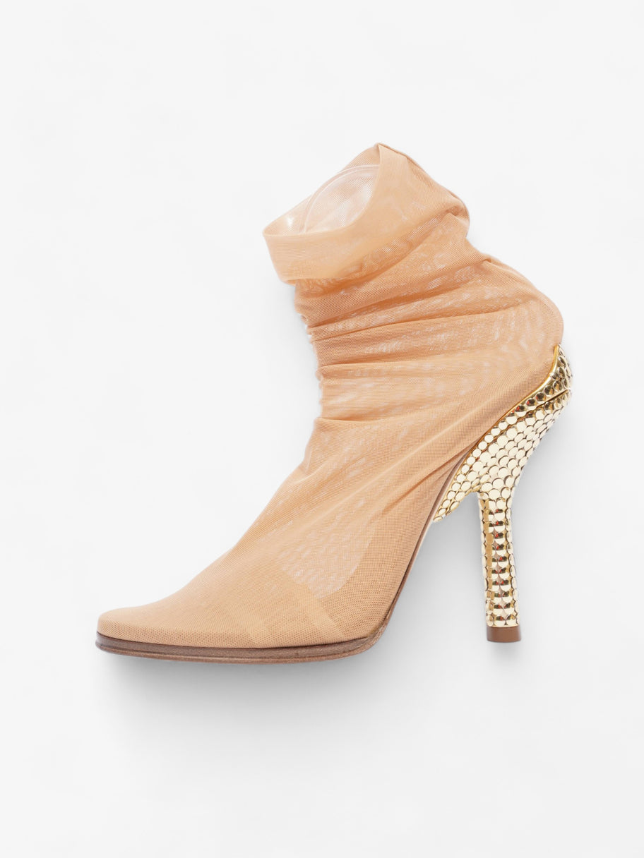 Burberry Sock Style Ankle Boot 120 Nude Fabric EU 38 UK 5 Image 5