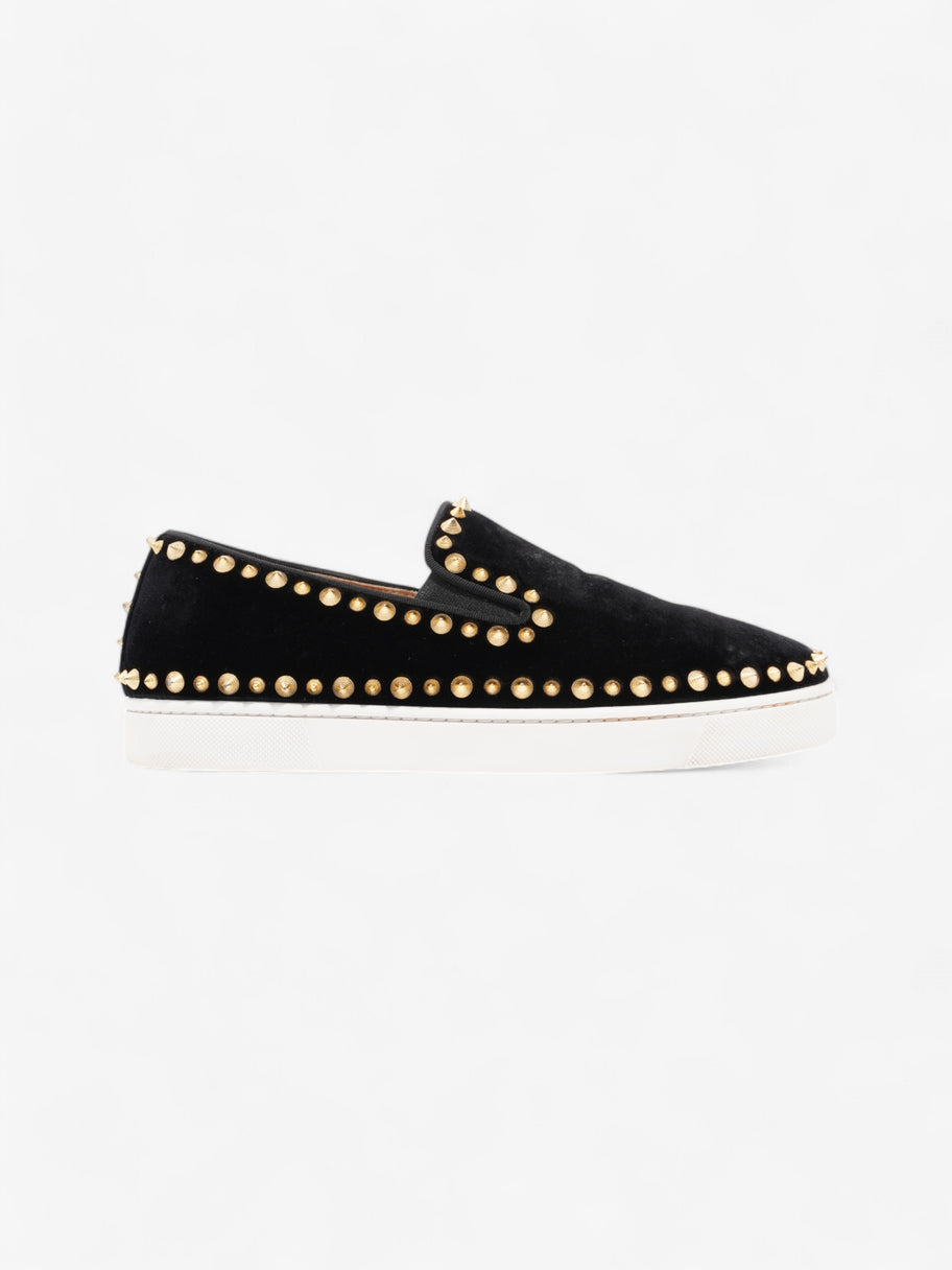 Christian Louboutin Pik Boat Black / Gold Velvet EU 39 UK 6 Image 1