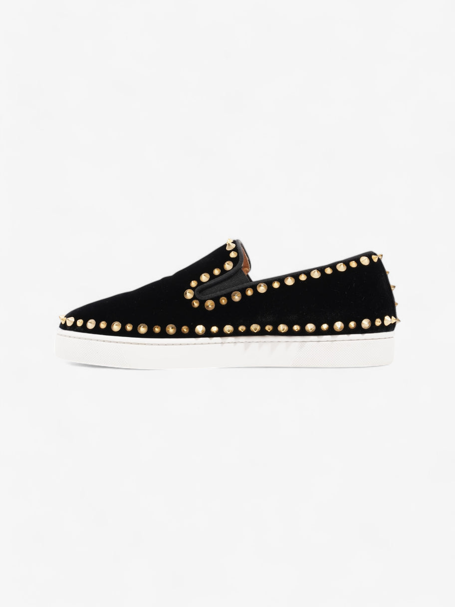 Christian Louboutin Pik Boat Black / Gold Velvet EU 39 UK 6 Image 3