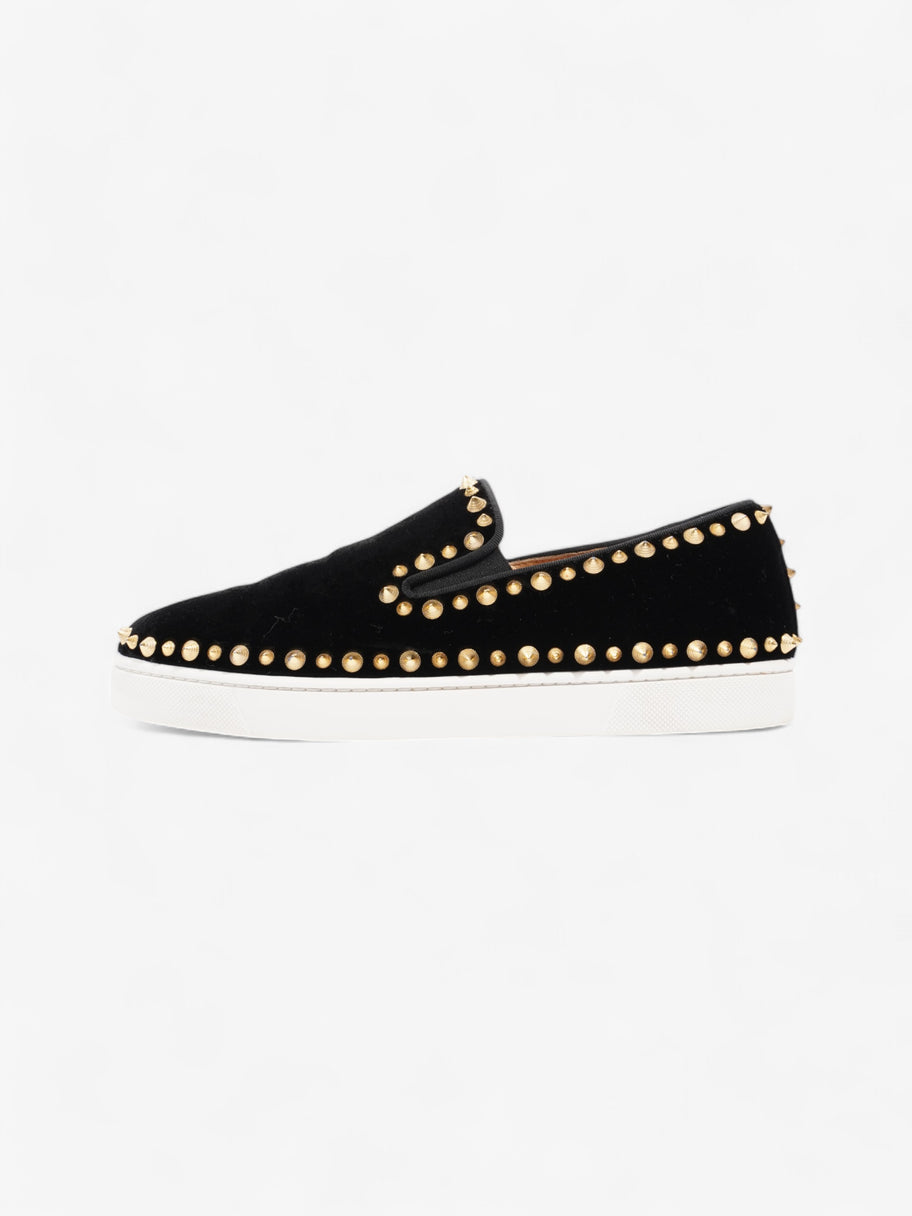 Christian Louboutin Pik Boat Black / Gold Velvet EU 39 UK 6 Image 5