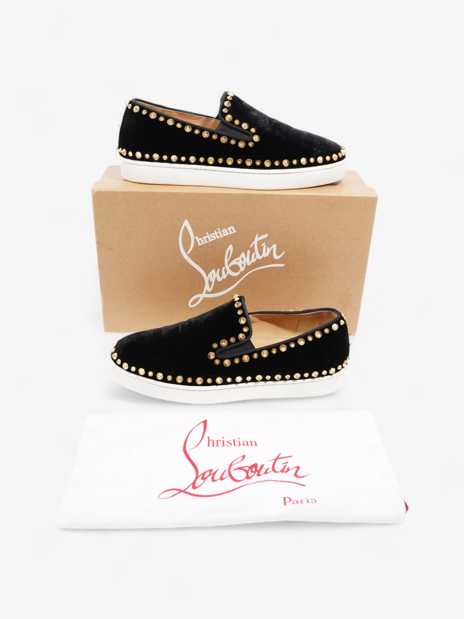 Christian Louboutin Pik Boat Black / Gold Velvet EU 39 UK 6 Image 9