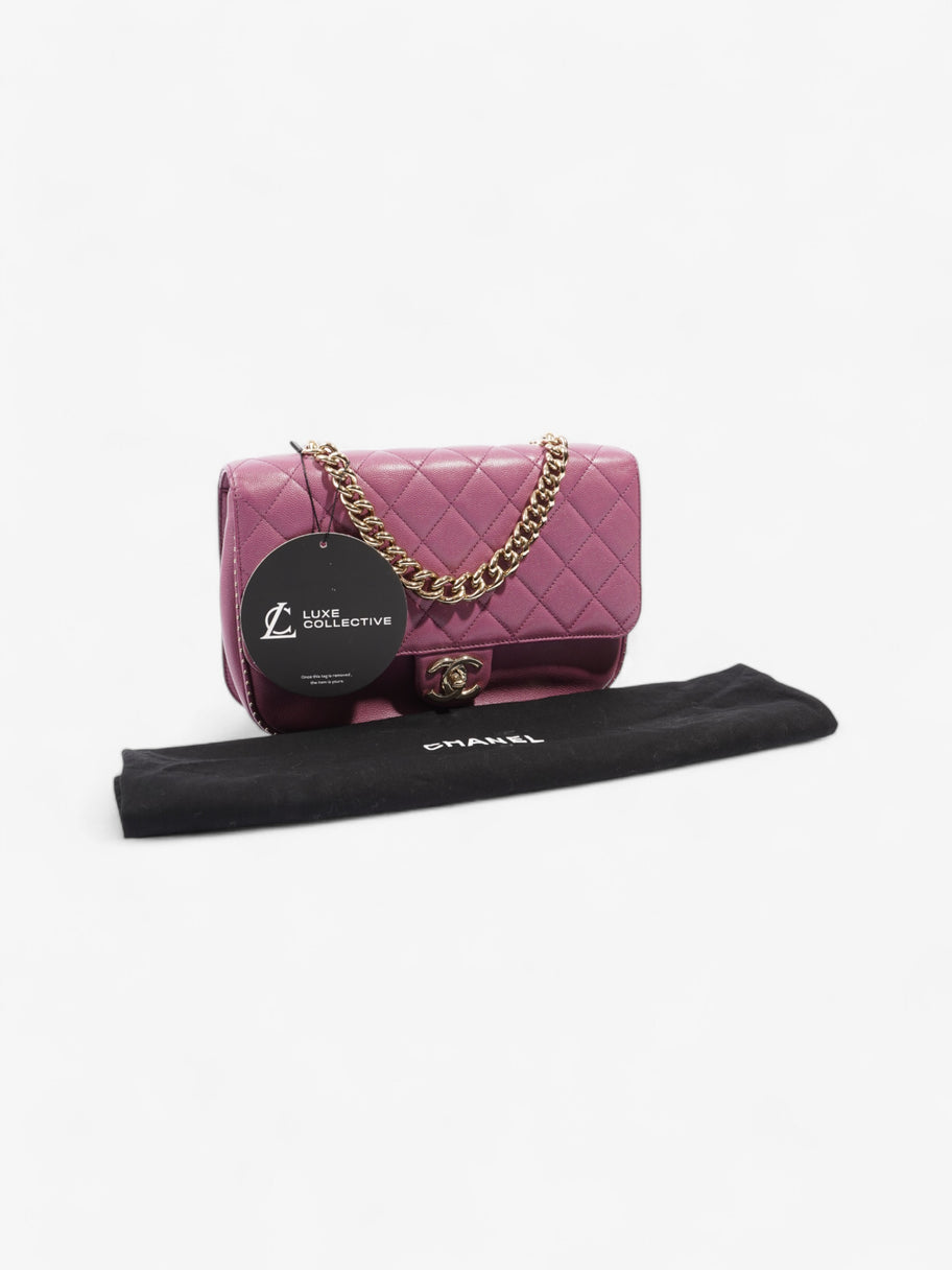 Chanel Classic Flap Bag Mauve Caviar Leather Image 9