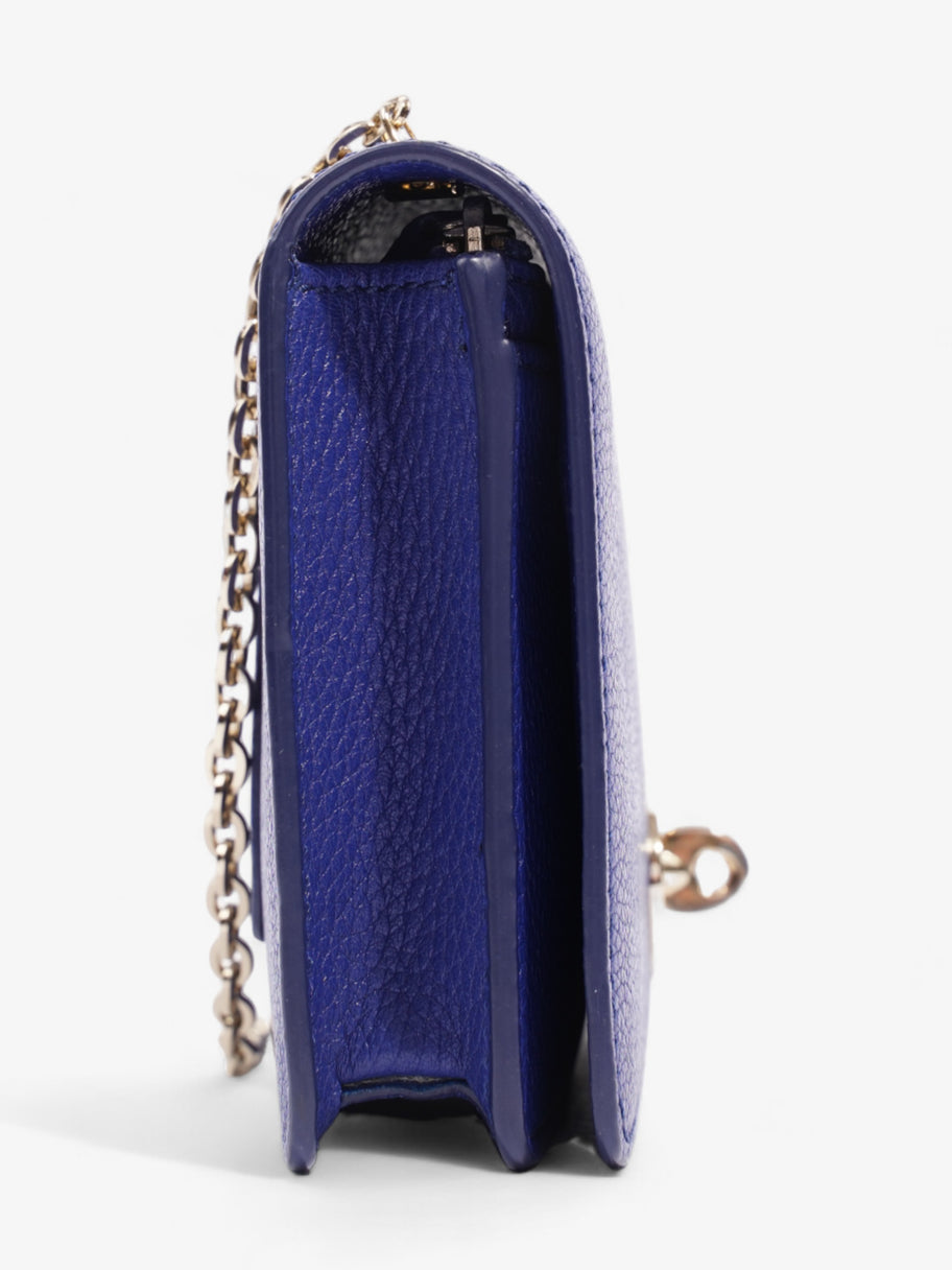 Mulberry Bayswater Clutch Wallet On Chain Blue Leather Image 5