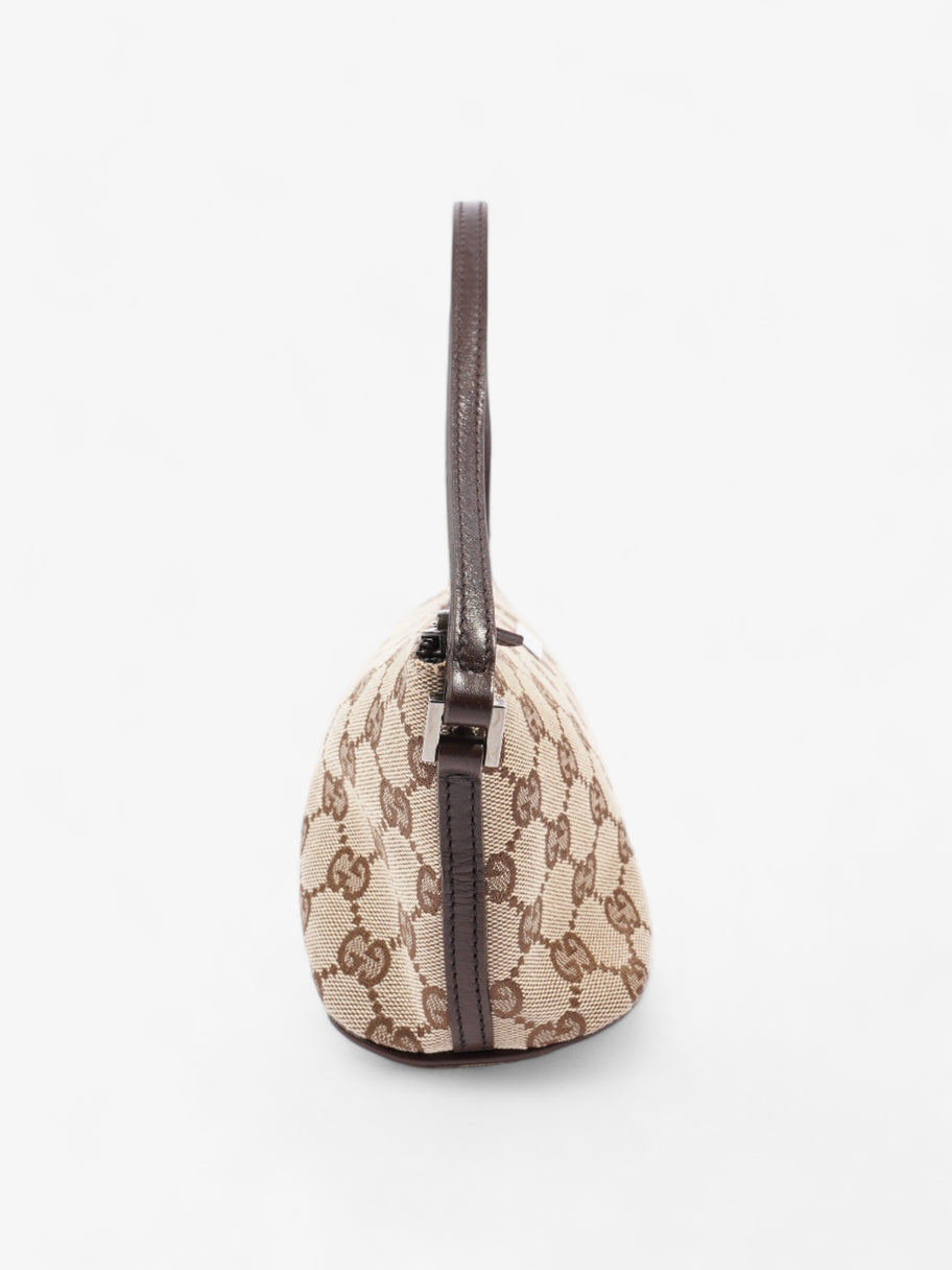 Gucci Boat Pochette Beige And Ebony GG Supreme Canvas Image 5