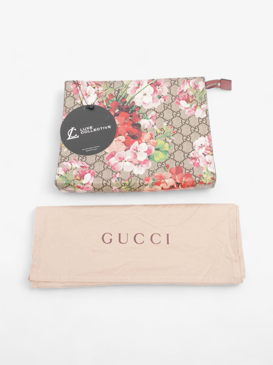 Gucci Blooms Large Pouch GG Supreme  / Antique Rose Coated Canvas Image 9