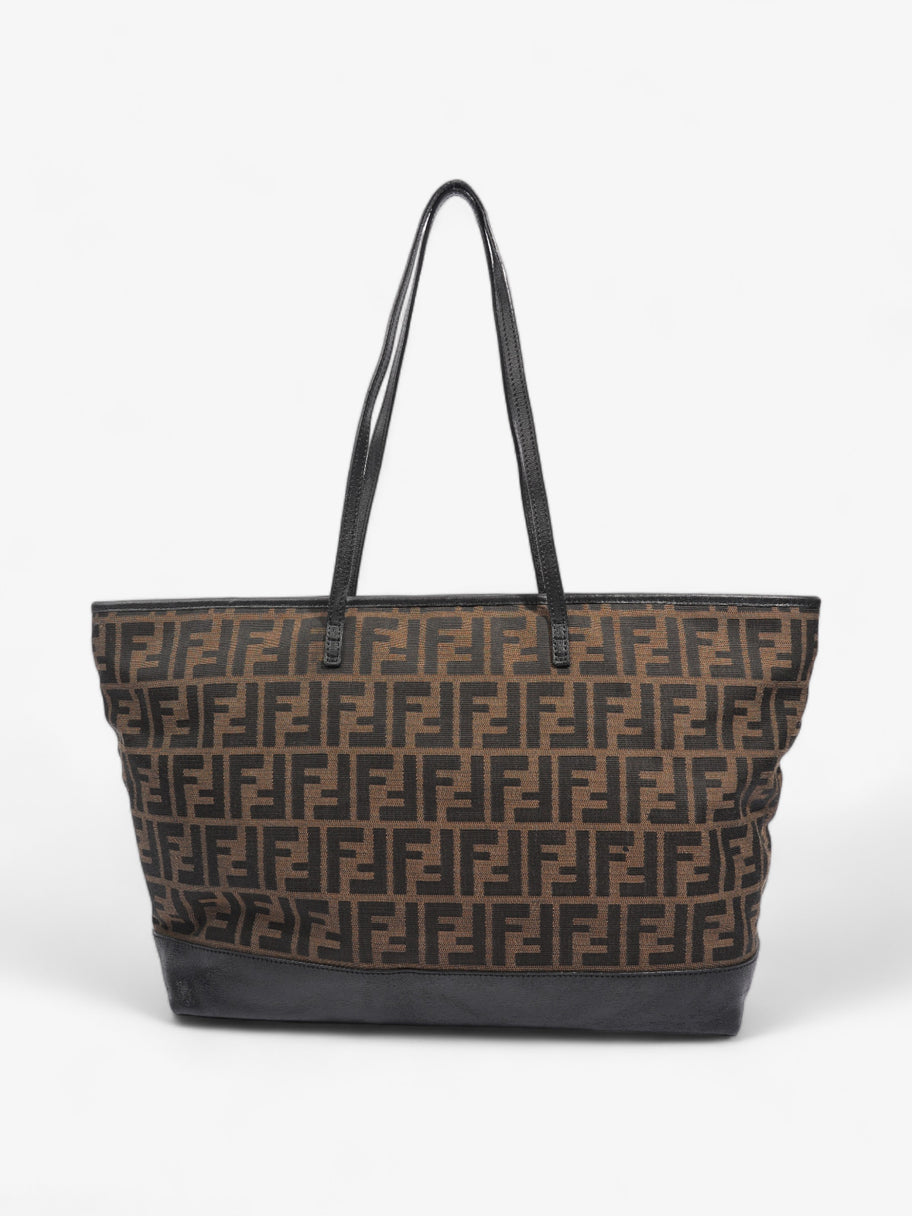 Fendi Roll Tote Tobacco / Black Zucca Canvas Image 4