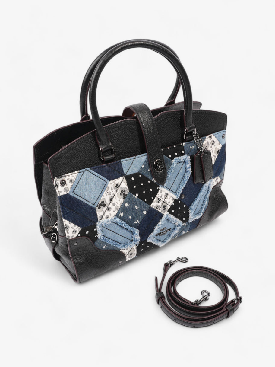 Coach Mercer Satchel Black / Blue Denim Image 7