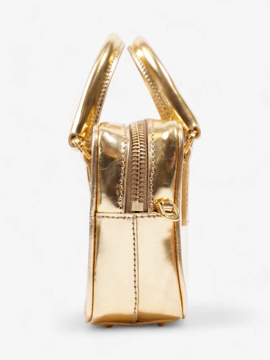 Prada Vitello Handbag Gold Leather Mini Image 3