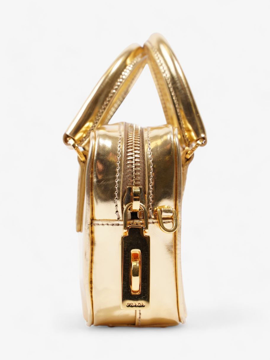 Prada Vitello Handbag Gold Leather Mini Image 5