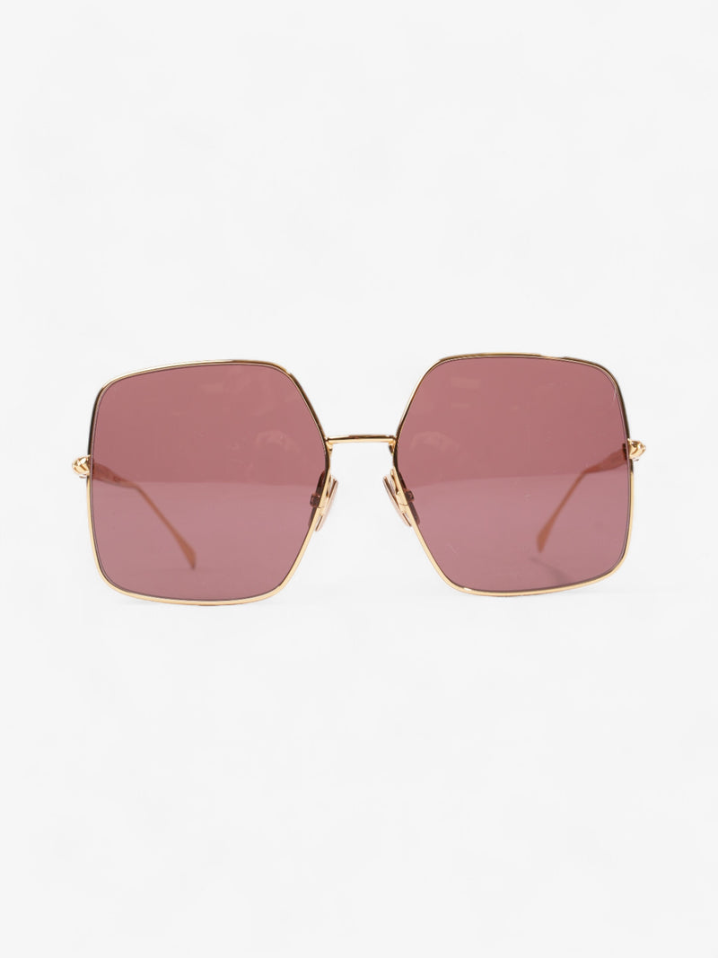  Fendi Oversized Gradiant Sunglasses Gold / Pink Acetate 145mm