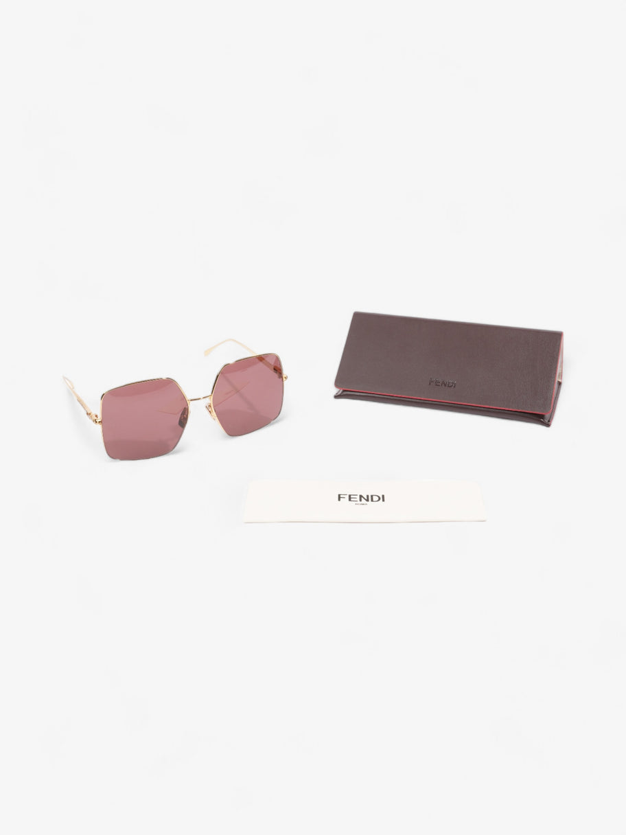 Fendi Oversized Gradiant Sunglasses Gold / Pink Acetate 145mm Image 8