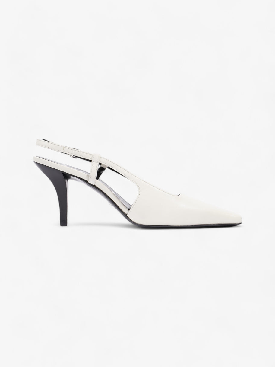 Gucci Slingback Pumps 75mm White / Black Leather EU 38 UK 5 Image 4