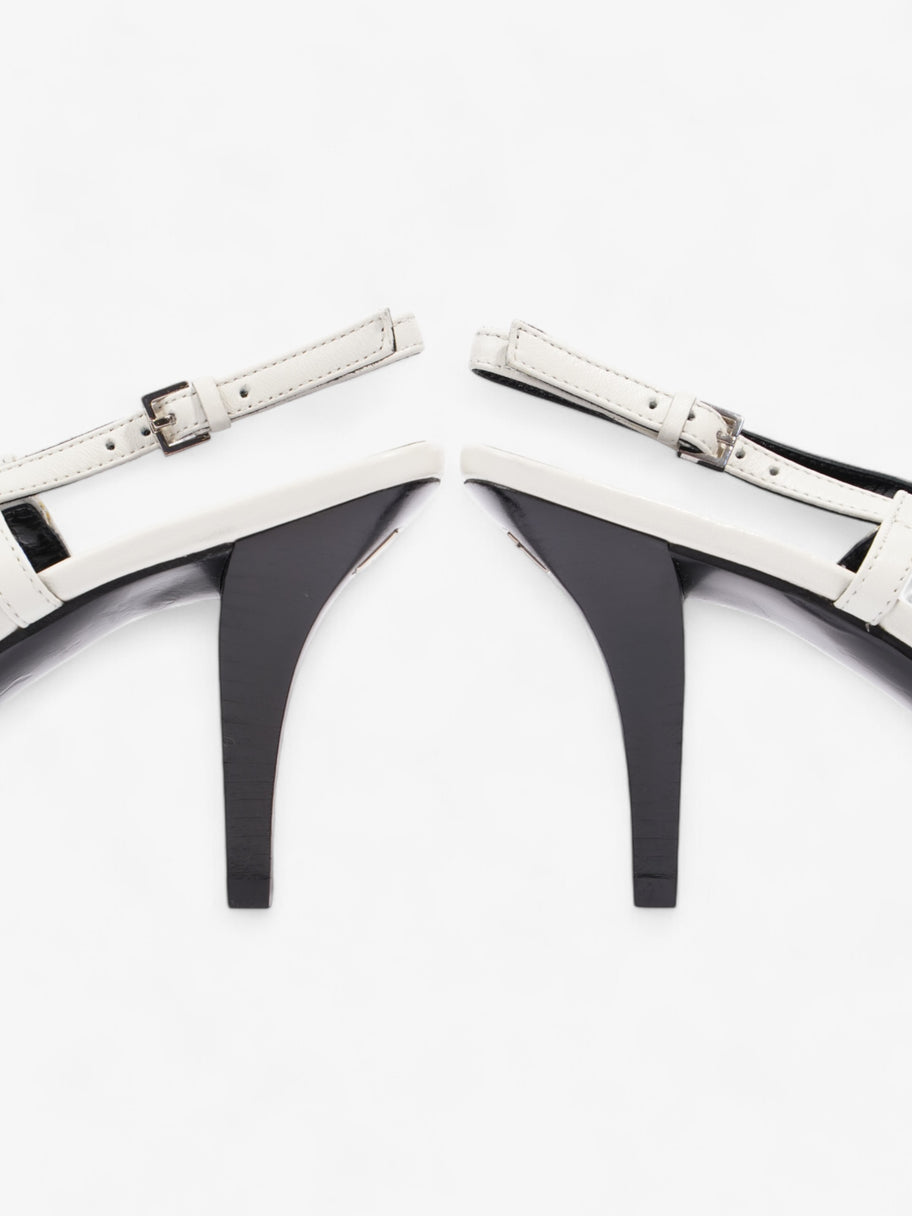 Gucci Slingback Pumps 75mm White / Black Leather EU 38 UK 5 Image 8