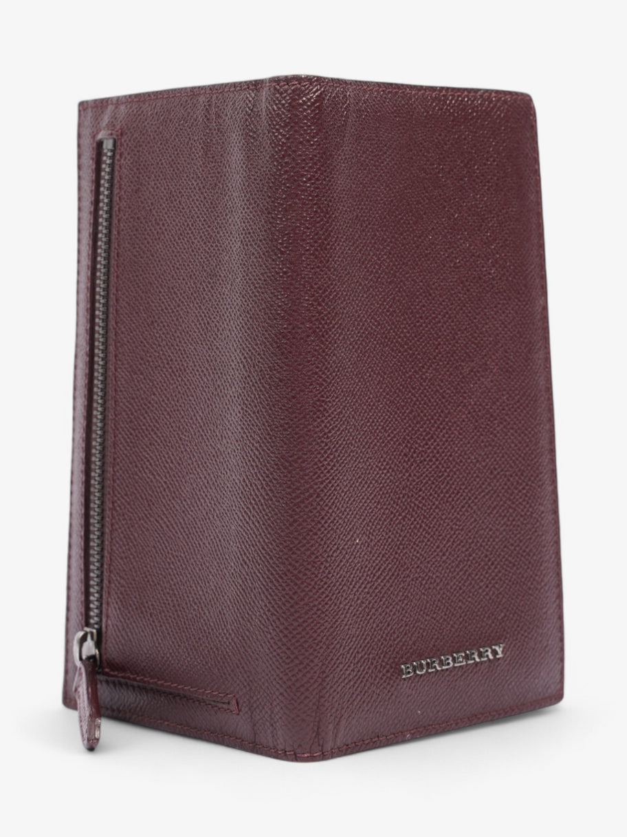 Burberry Bi-Fold Long Wallet Burgundy Leather Image 2