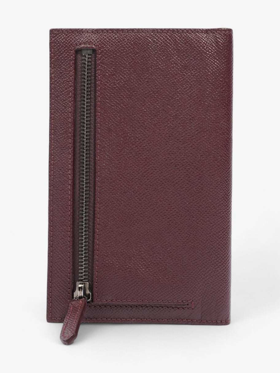 Burberry Bi-Fold Long Wallet Burgundy Leather Image 3