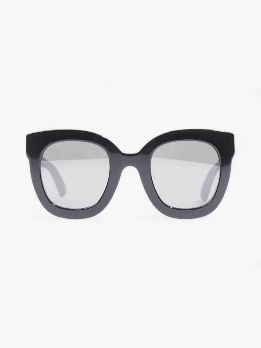 Gucci GG Star Detail Rounded Frame Sunglasses Black Acetate 140mm Image 1