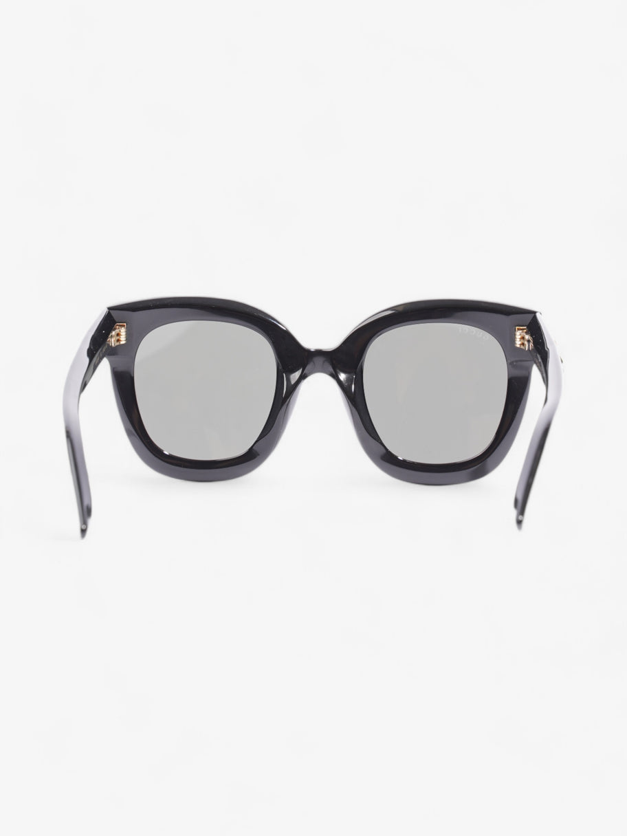 Gucci GG Star Detail Rounded Frame Sunglasses Black Acetate 140mm Image 3