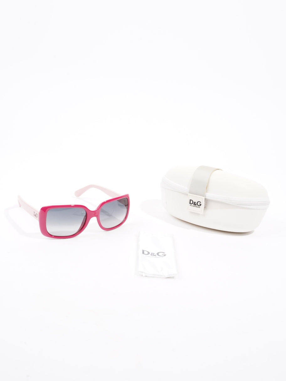 Rectangle-Frame Sunglasses  Fuschia / Light Pink Acetate 135mm Image 8