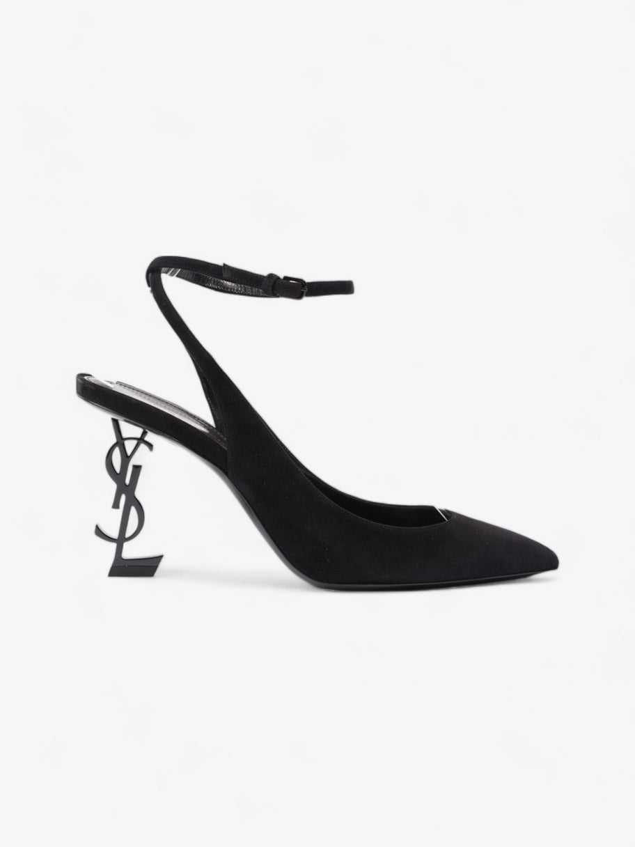 Saint Laurent Opyum Slingback Sandals 85 Black Suede EU 40 UK 7 Image 1