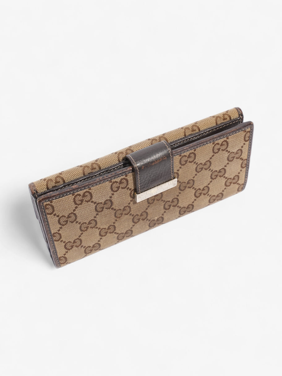 Gucci Continental Wallet Beige And Ebony GG Supreme Canvas Image 6