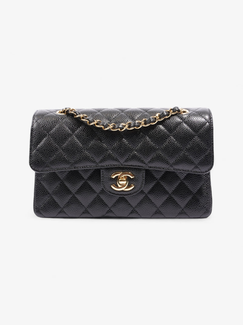  Chanel Classic Double Flap Black Caviar Leather Small