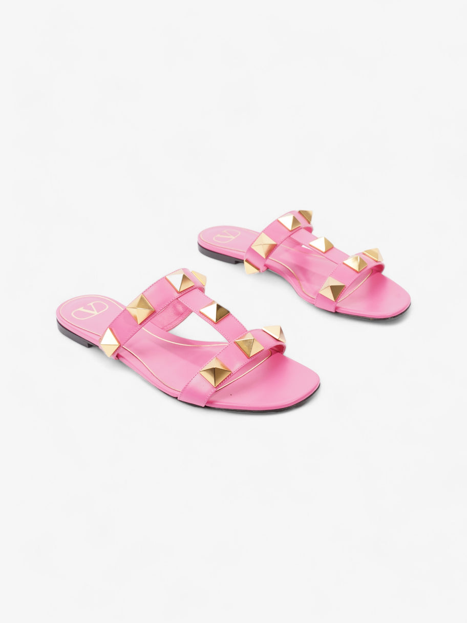 Valentino Rockstud Sandals Pink / Gold Leather EU 40 UK 7 Image 2