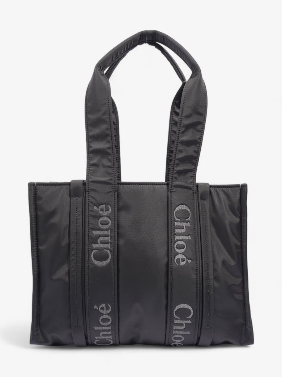 Chloe Woody Tote Black Nylon Medium Image 1