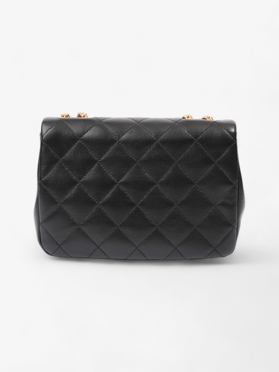 Chanel On And On Full Flap Black Lambskin Leather Small Image 4