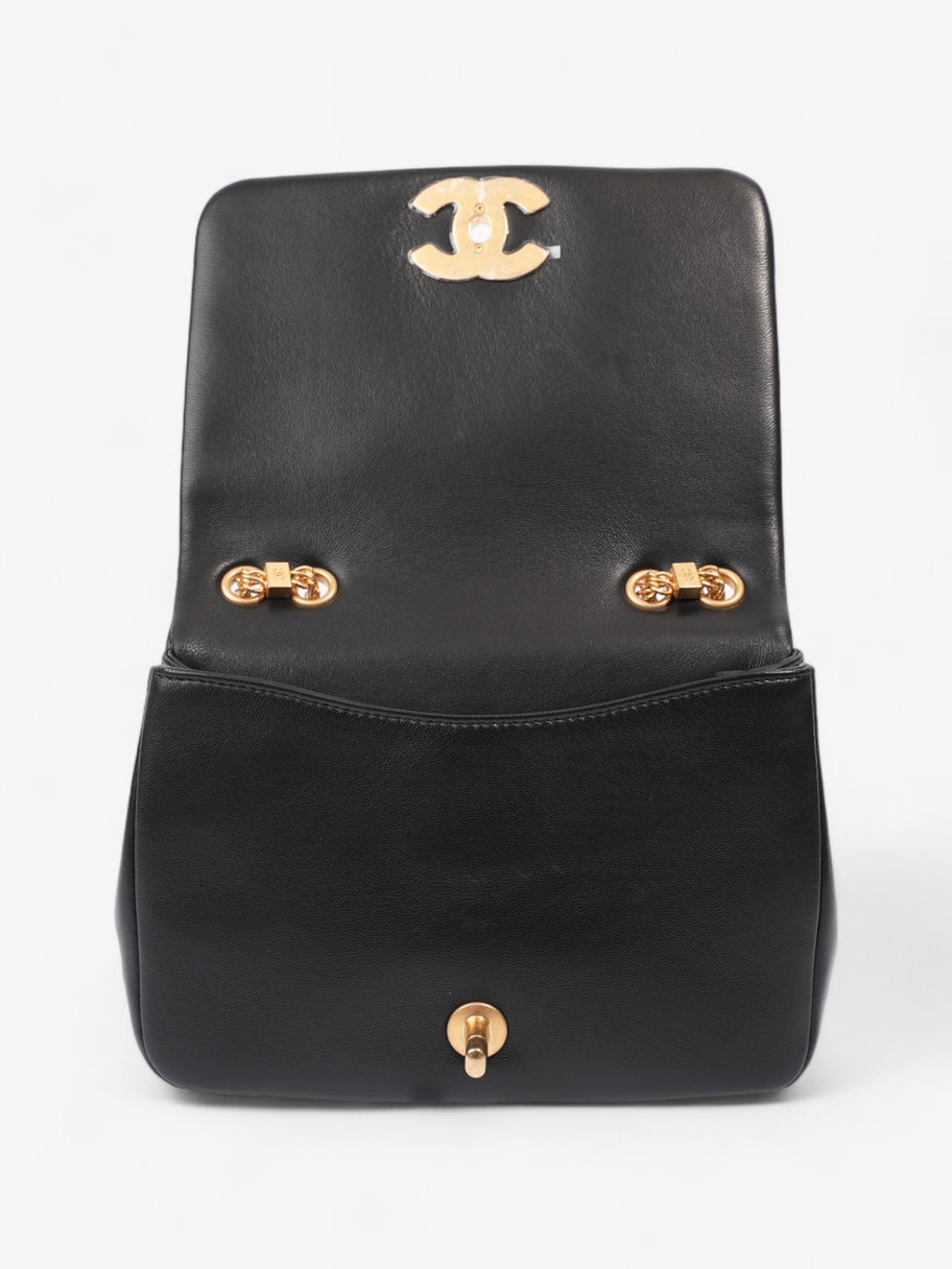 Chanel On And On Full Flap Black Lambskin Leather Small Image 9