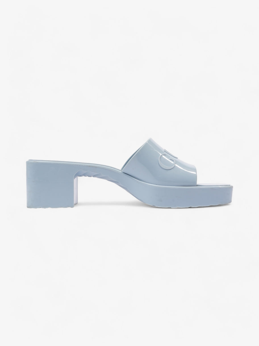 Gucci Rubber Logo Sandals 60 Light Blue Rubber EU 39 UK 6 Image 4