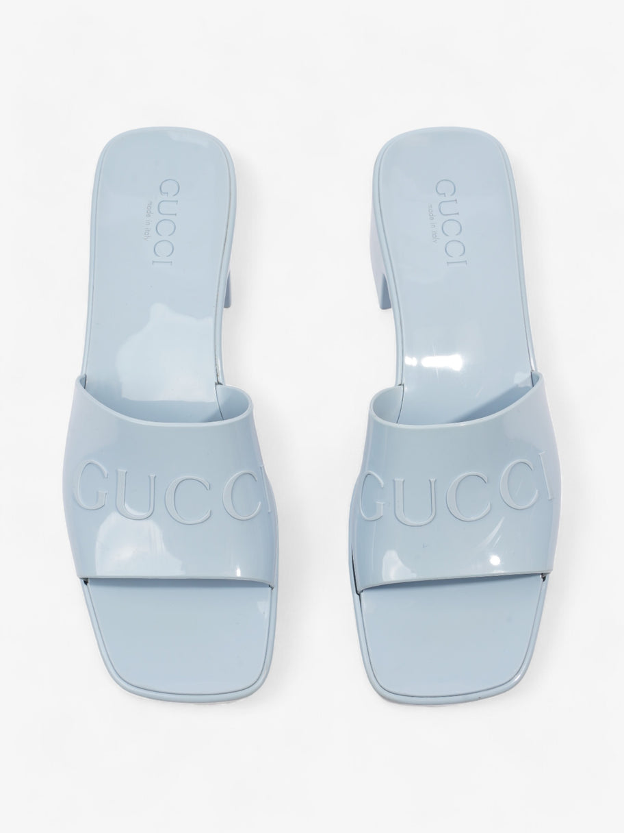 Gucci Rubber Logo Sandals 60 Light Blue Rubber EU 39 UK 6 Image 8