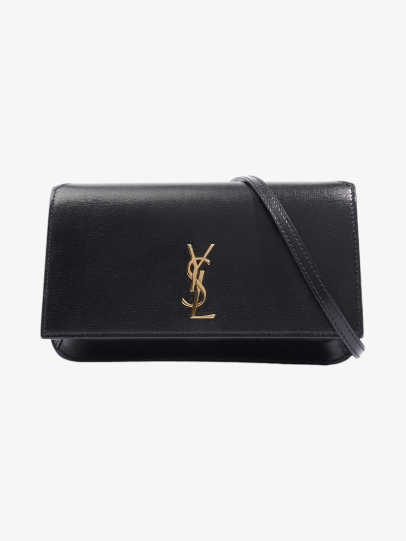  Saint Laurent Cassandre Phone Pouch Black Leather