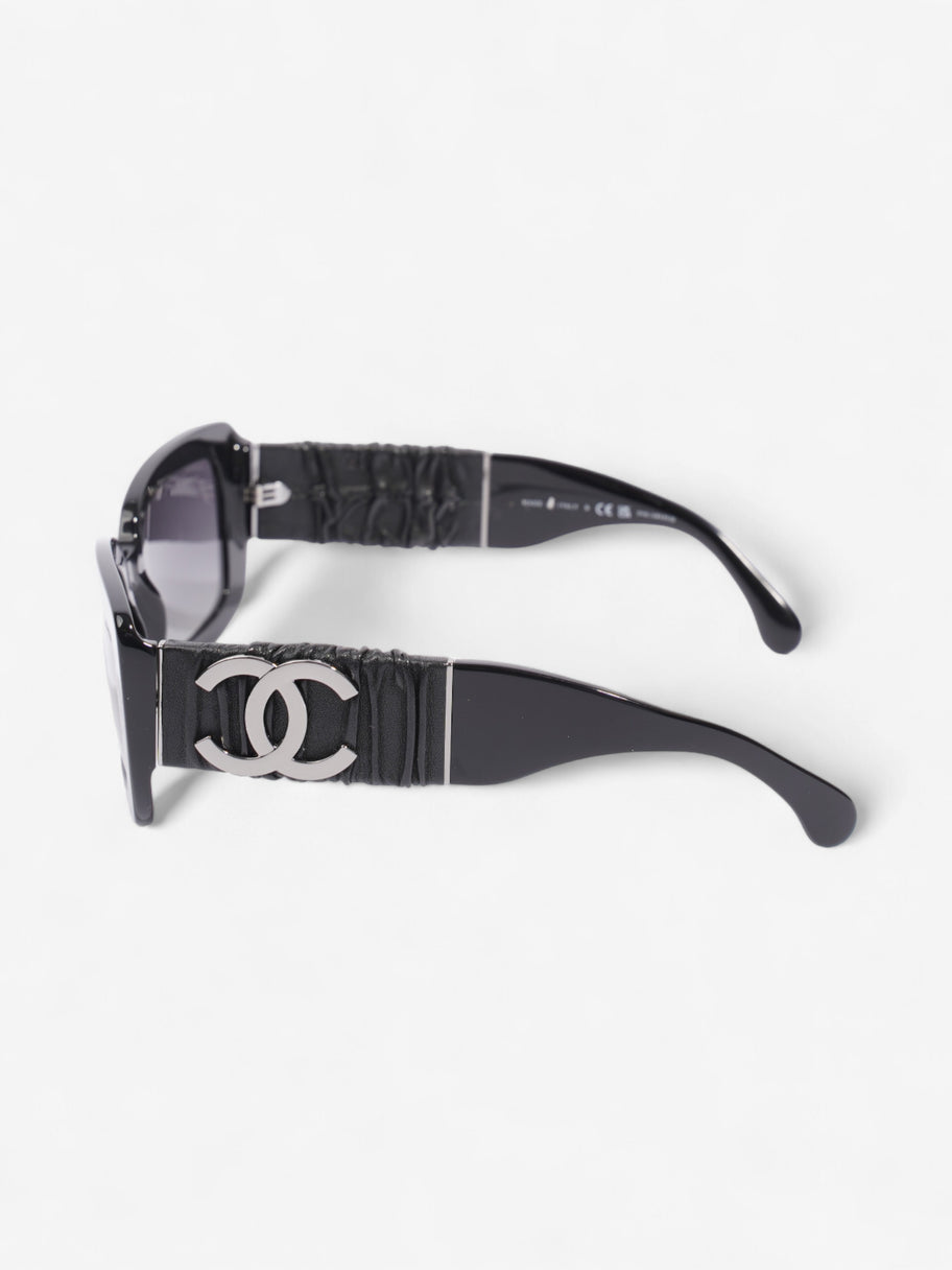 Chanel Rectangular Framed Sunglasses Black Acetate 140mm Image 2