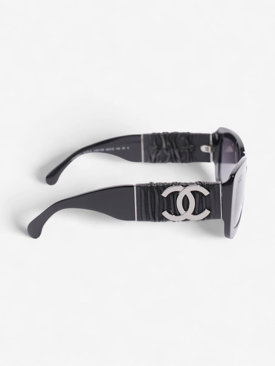 Chanel Rectangular Framed Sunglasses Black Acetate 140mm Image 4