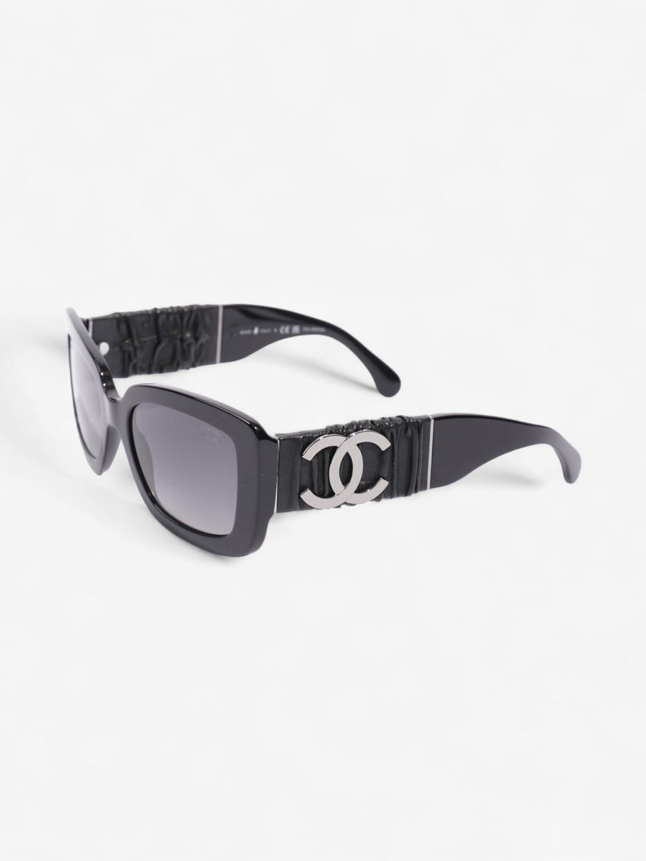 Chanel Rectangular Framed Sunglasses Black Acetate 140mm Image 5