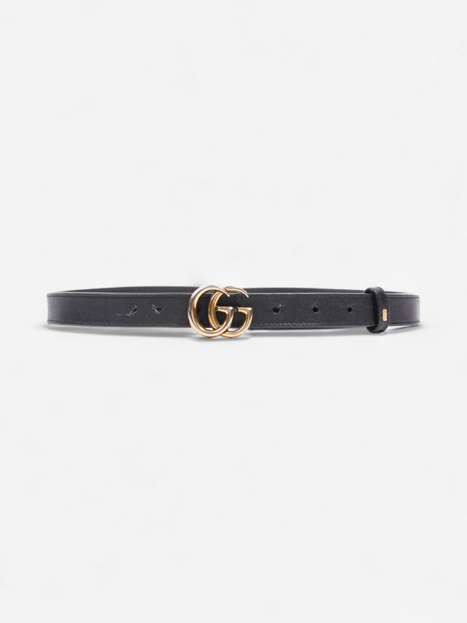 Gucci GG Marmont Thin Belt Black / Gold Leather 70cm / 28