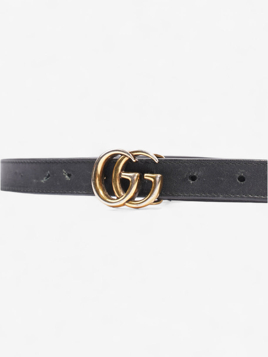 Gucci GG Marmont Thin Belt Black / Gold Leather 70cm / 28