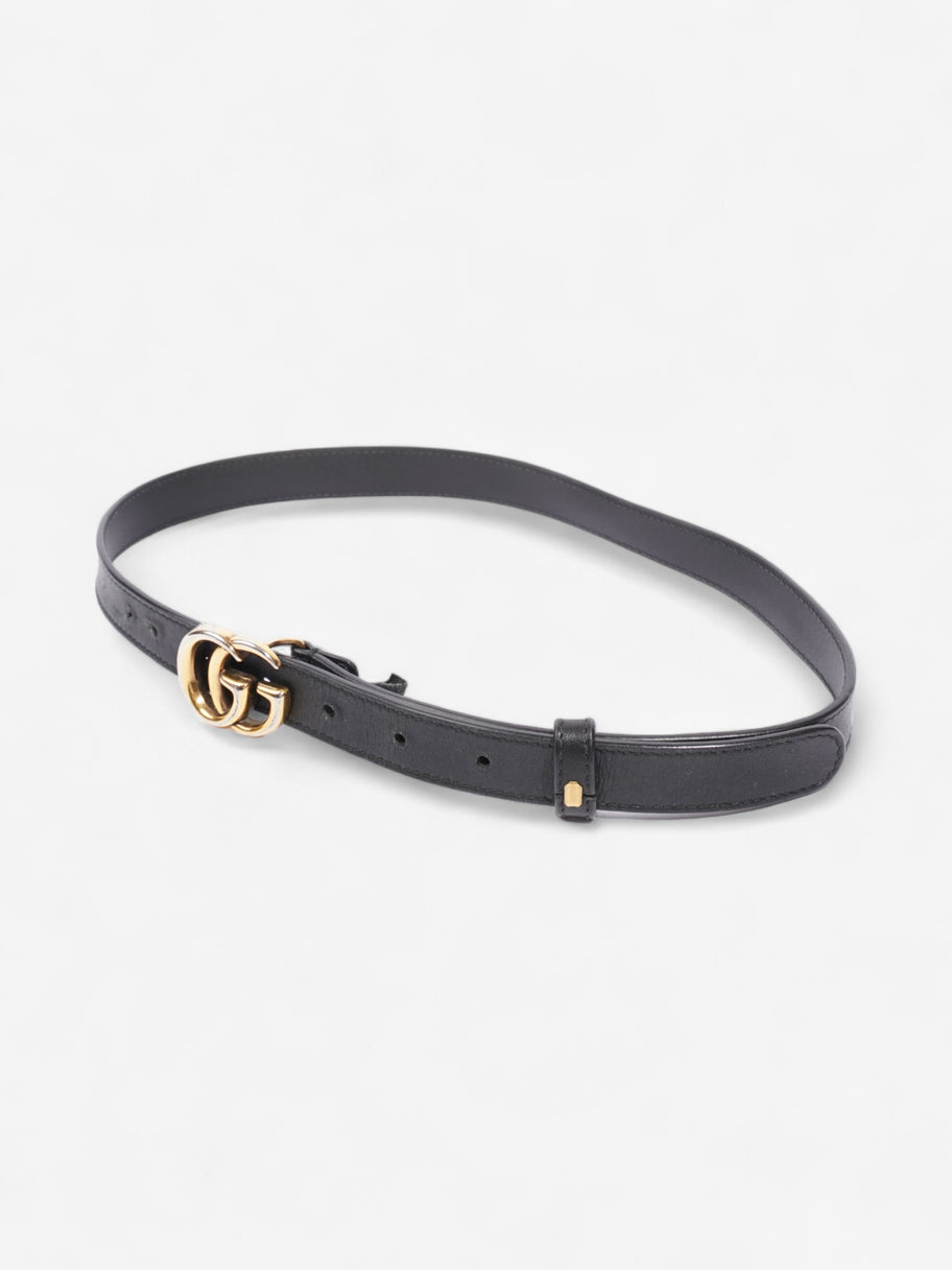 Gucci GG Marmont Thin Belt Black / Gold Leather 70cm / 28