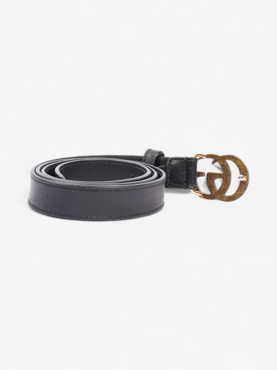 Gucci GG Marmont Thin Belt Black / Gold Leather 70cm / 28