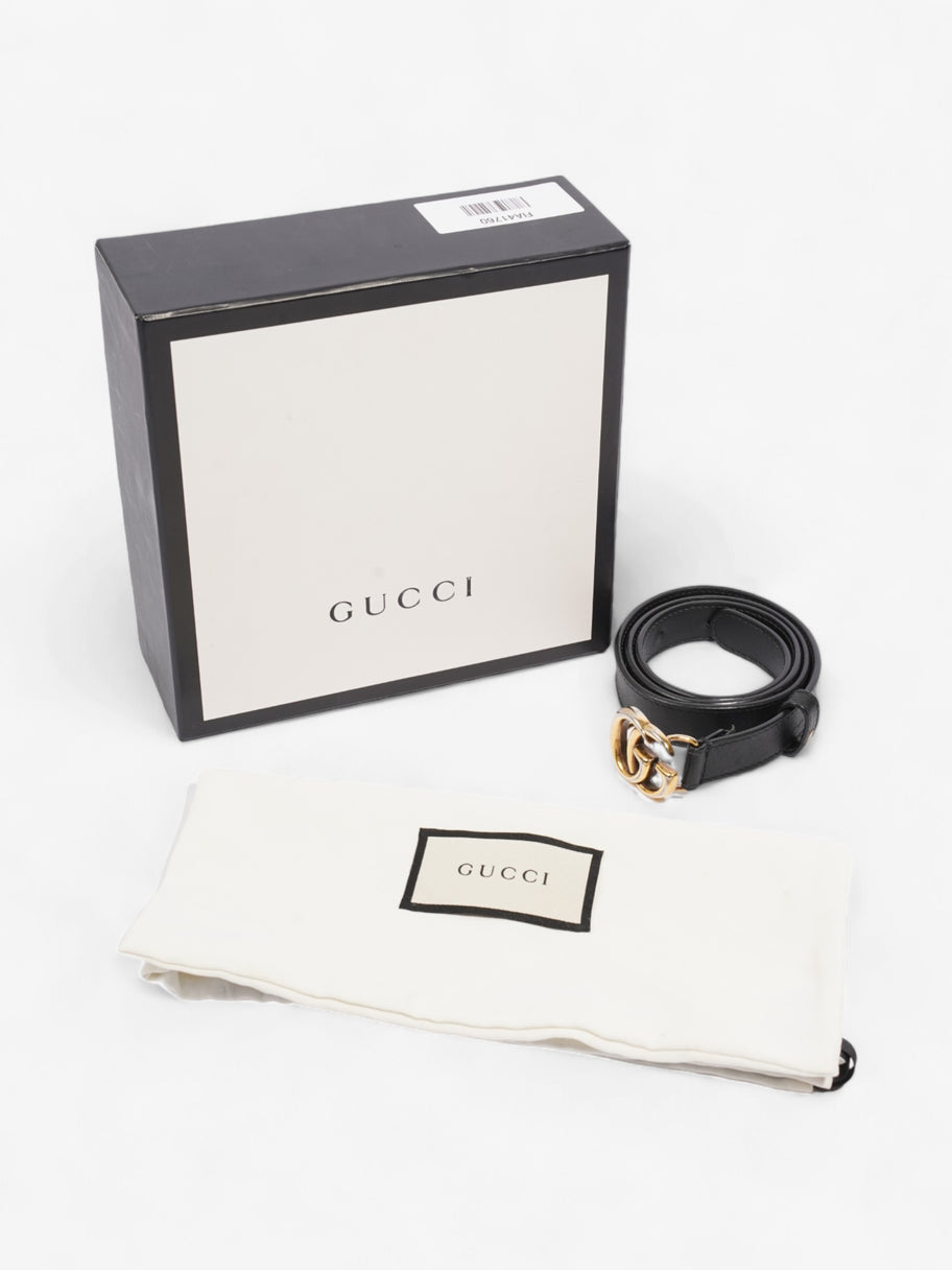 Gucci GG Marmont Thin Belt Black / Gold Leather 70cm / 28