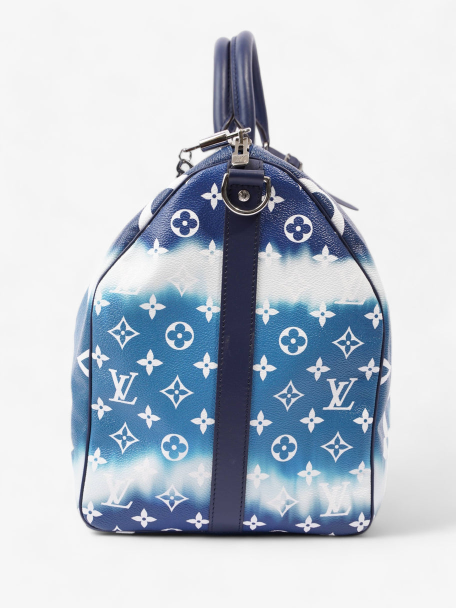 Louis Vuitton Keepall Bandouliere Escale 50 Blue and White Monogram Coated Canvas Image 6