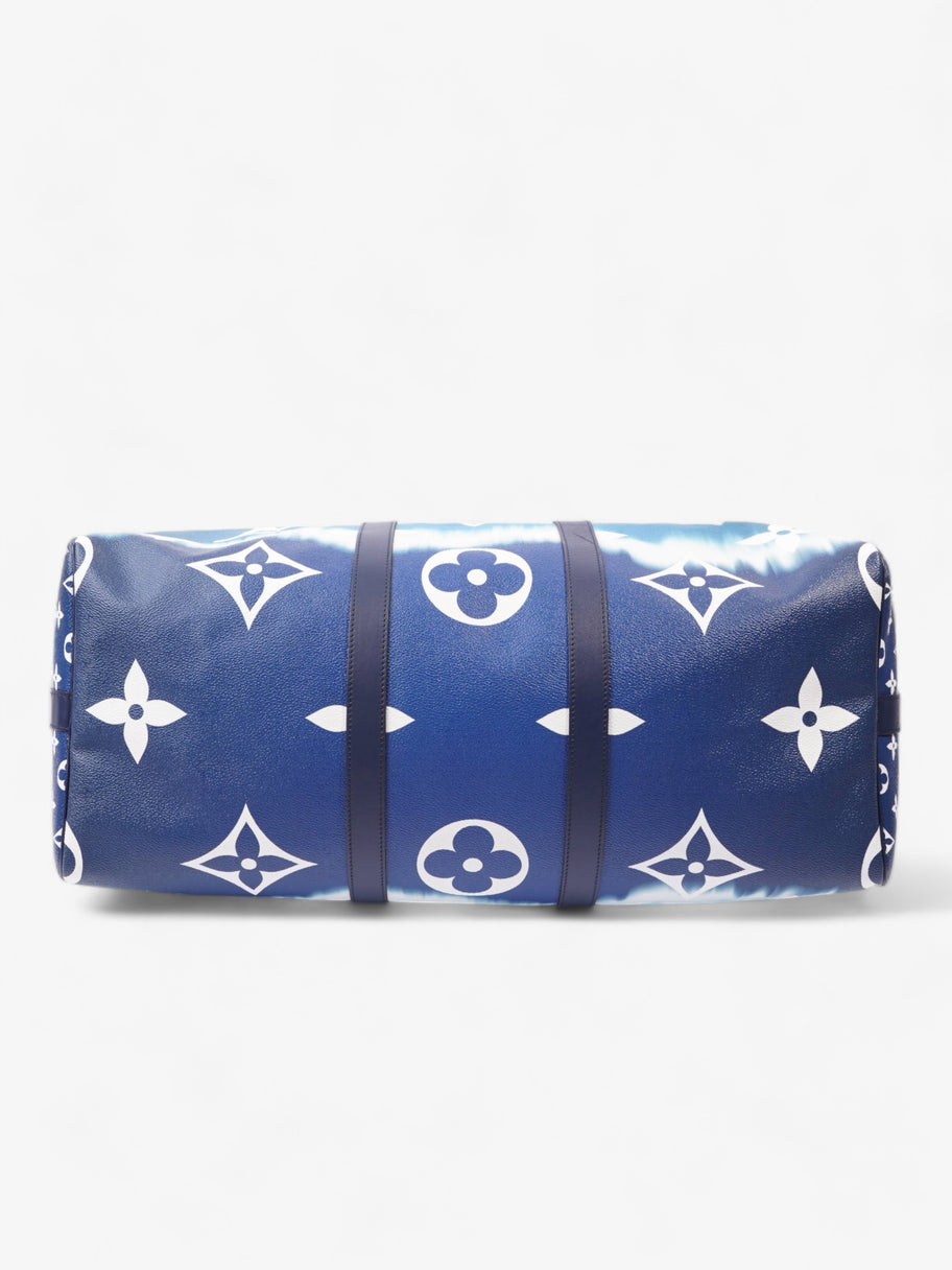 Louis Vuitton Keepall Bandouliere Escale 50 Blue and White Monogram Coated Canvas Image 8