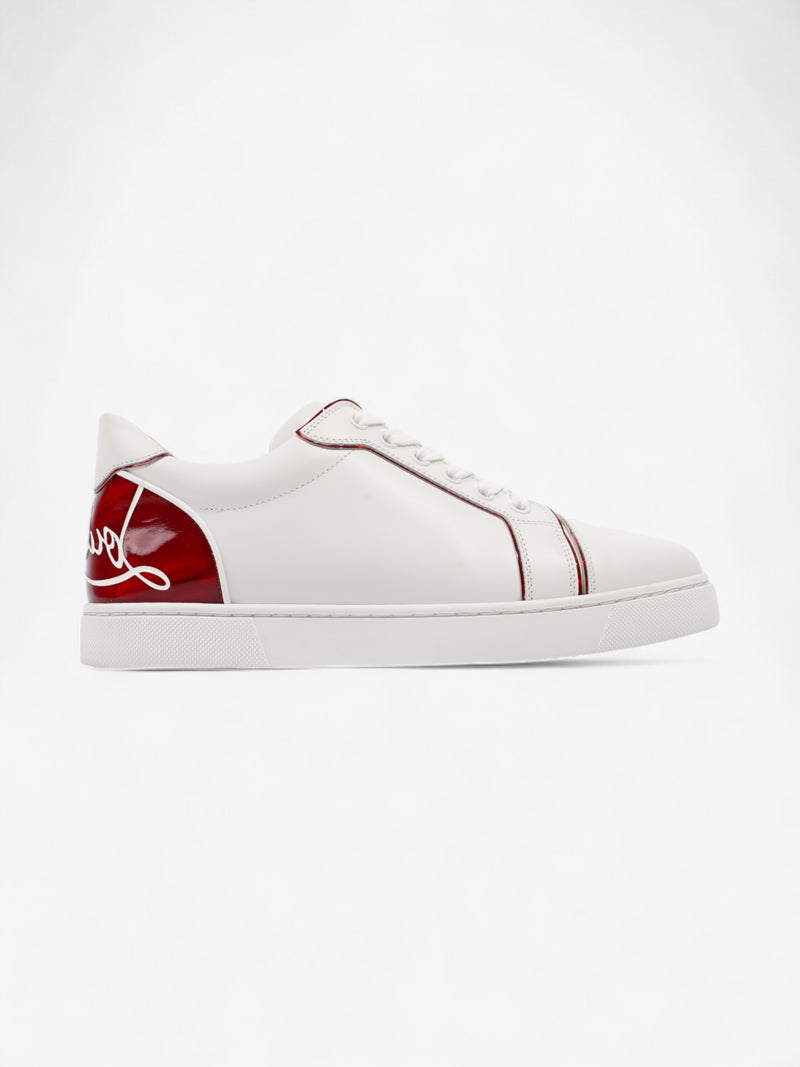  Christian Louboutin Fun Vieira Flat White / Red Leather EU 38 UK 5