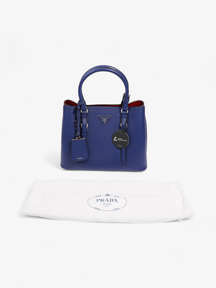 Prada Double Handle Tote Blue Saffiano Leather Image 9