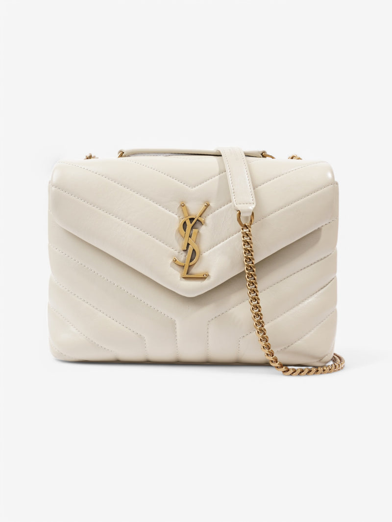  Saint Laurent Lou Lou  Cream Leather Small