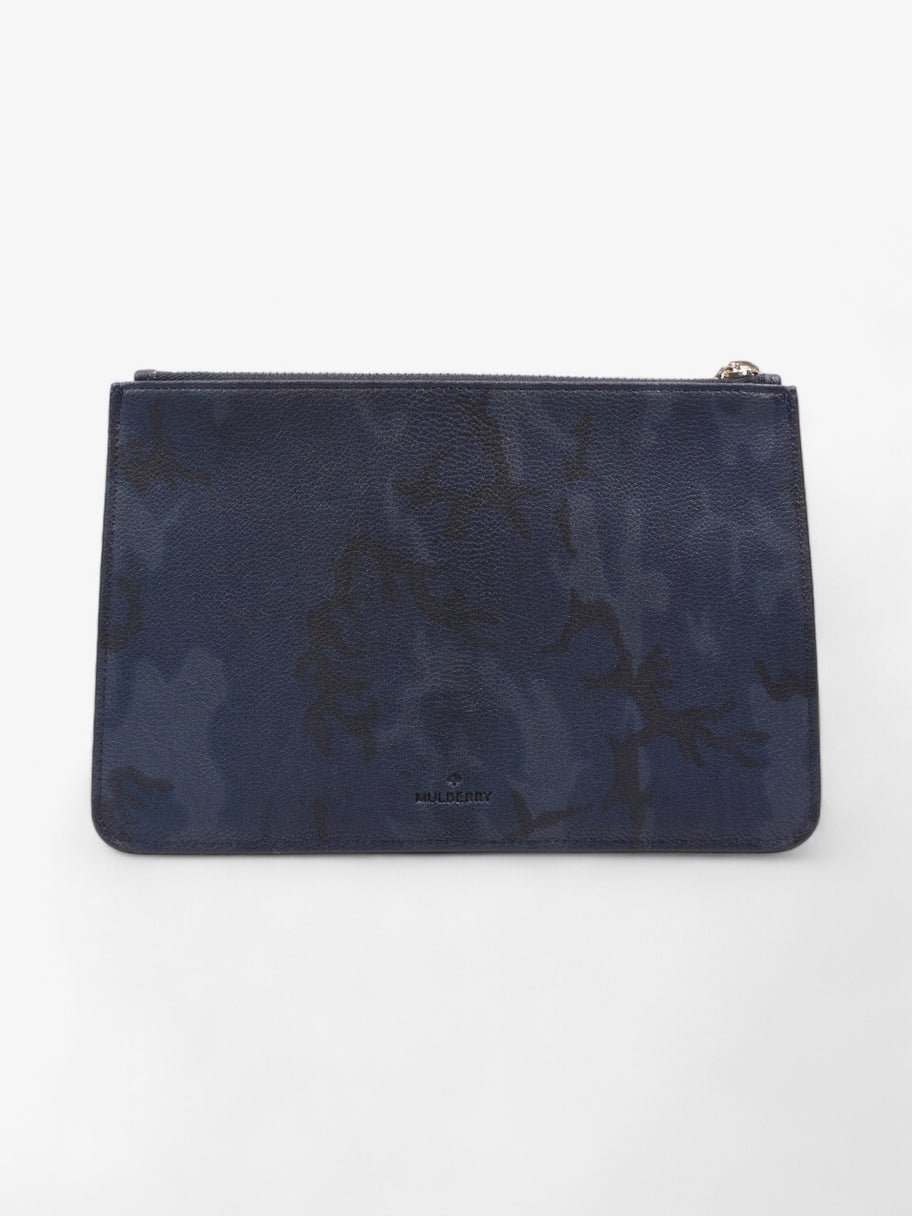 Mulberry Cara Delevingne A5 Pouch Blue Camo / Midnight Blue Goatskin Leather Image 2