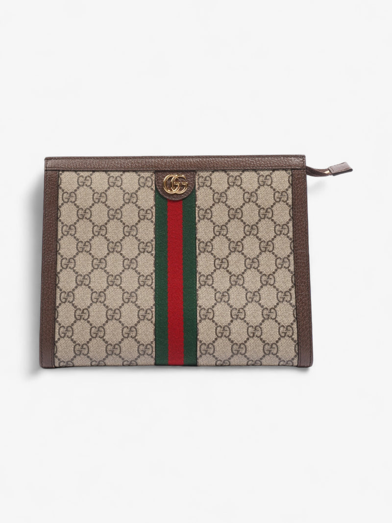  Gucci Ophidia GG Pouch Beige And Ebony GG Supreme / Green And Red Web Coated Canvas