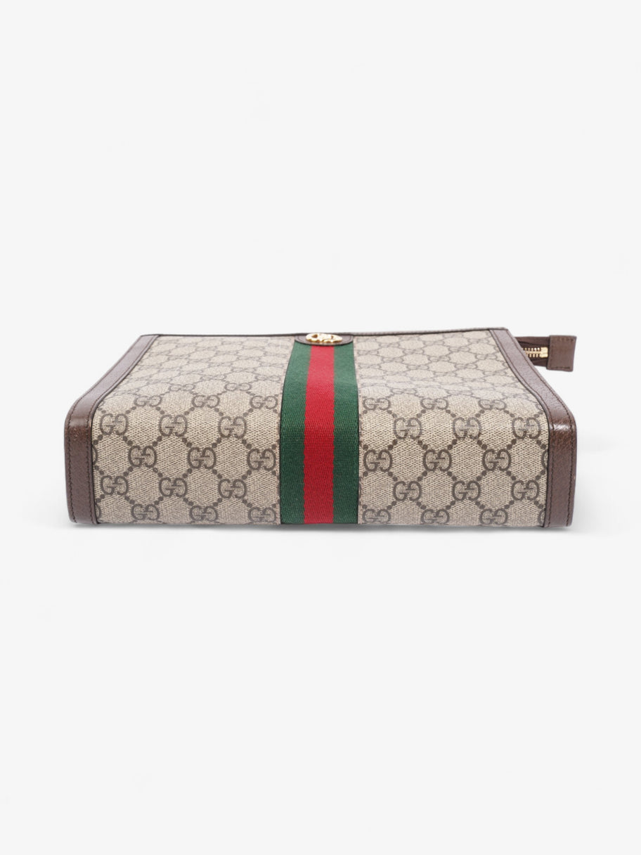 Gucci Ophidia GG Pouch Beige And Ebony GG Supreme / Green And Red Web Coated Canvas Image 6