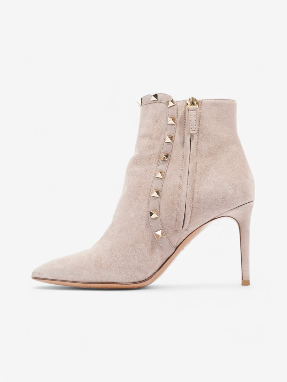 Valentino Rockstud Ankle Boots 85 Nude Suede EU 37 UK 4 Image 3