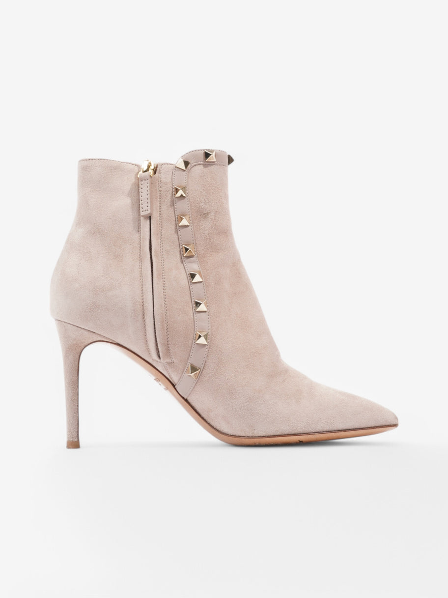 Valentino Rockstud Ankle Boots 85 Nude Suede EU 37 UK 4 Image 4